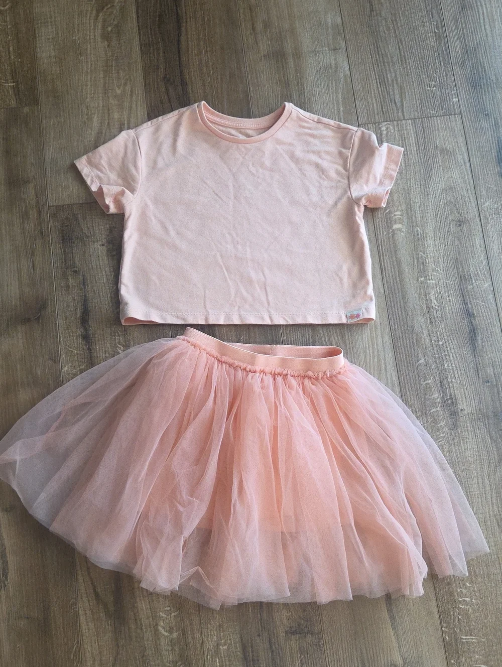 wonder nation Peach Tulle Skirt & Tee Set